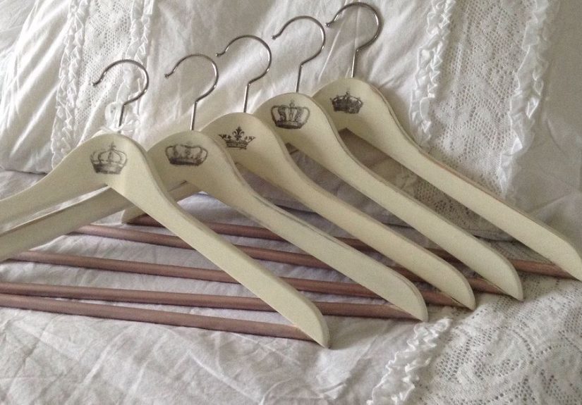 Ikea Wood Hangers Transformed into Shabby Chic French Hangers