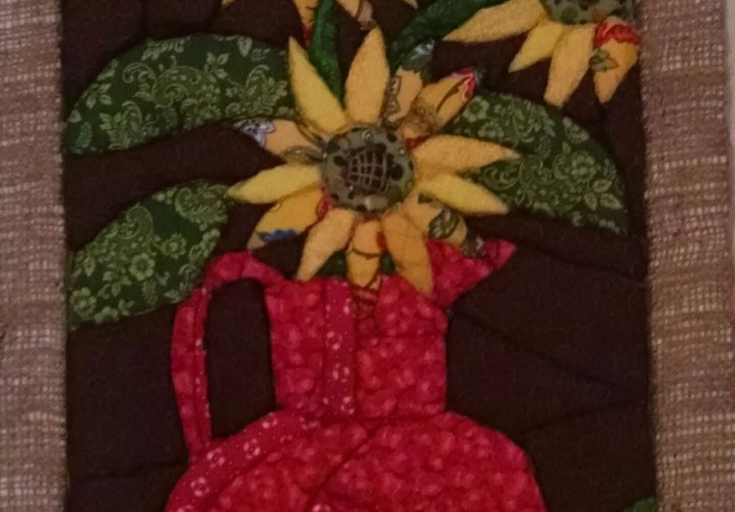 Burlap Sack, Styrofoam, and Fabric Wall Art
