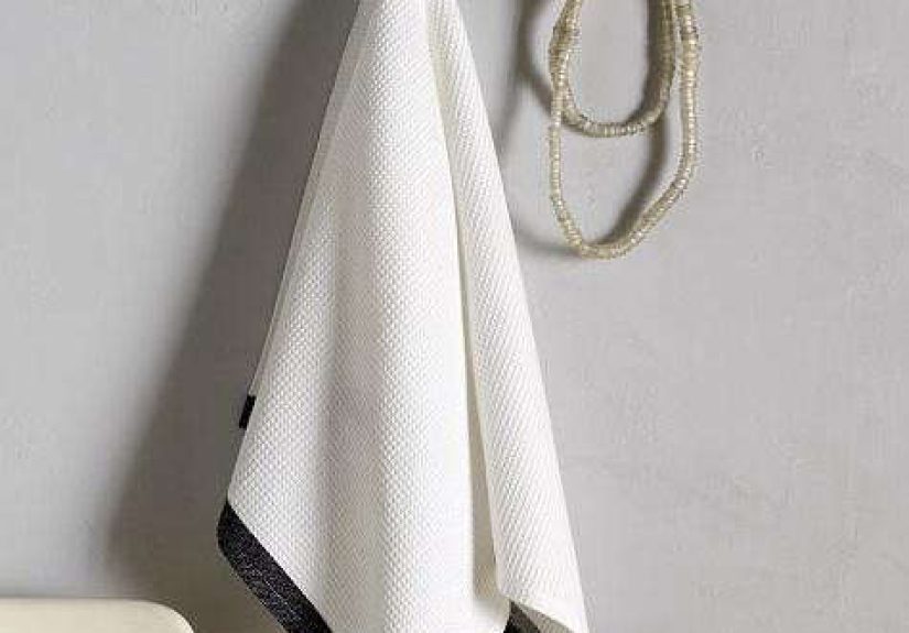 Fabrics and Linens: Waffle Stripe Hand Towel from West Elm