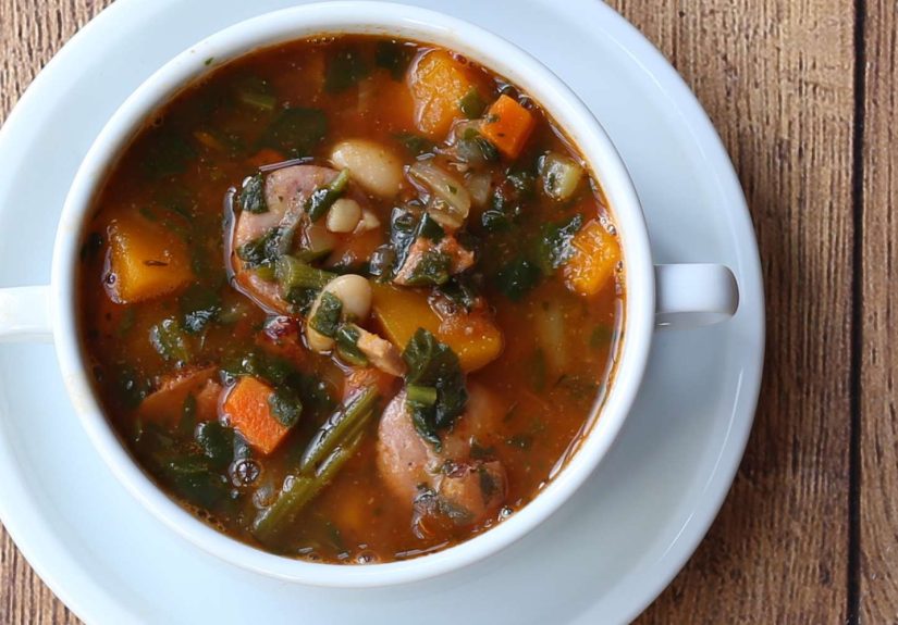 Kale and White Bean Soup With Spicy Sausage Recipe