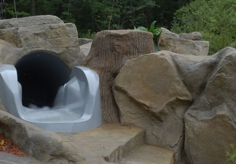 Tube Slide Waterfall For Backyard