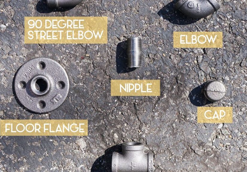 DIY Full Wall Industrial Piping Shelves
