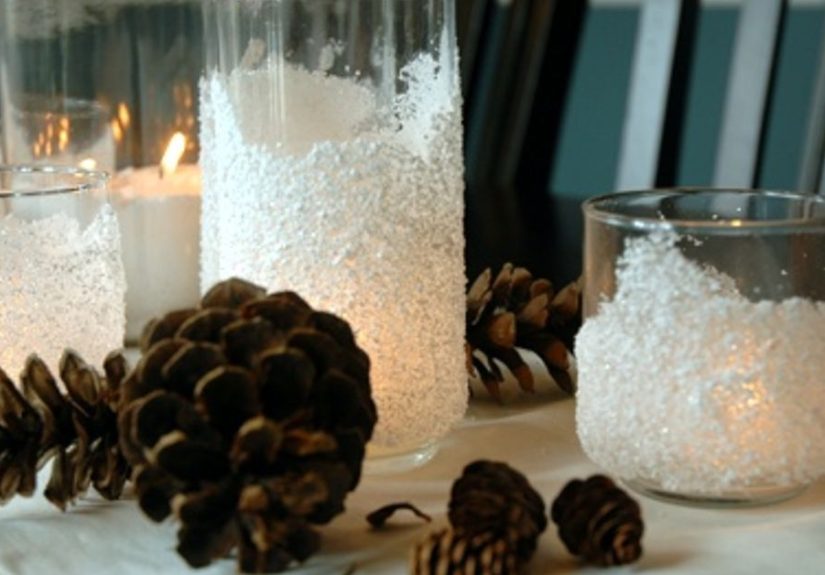 DIY Snow Drift Candle Holders