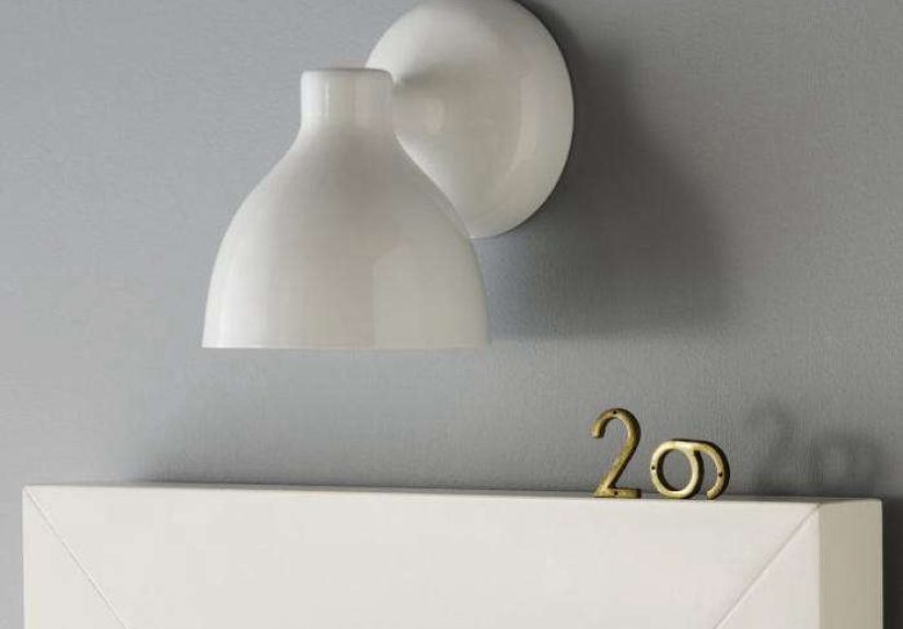 High/Low White Wall Sconce