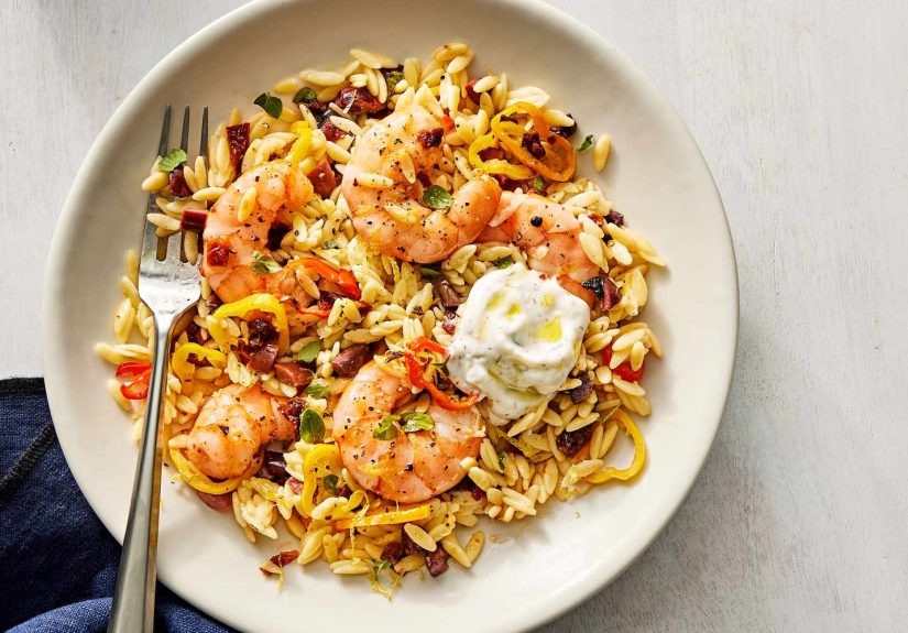 Orzo with Shrimp and Olives Recipe