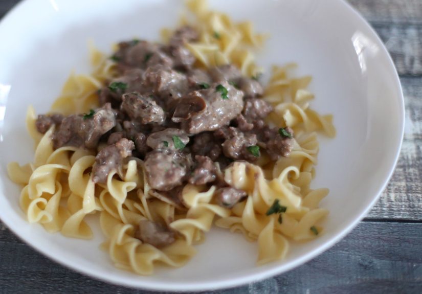 Slow Cooker Beef Stroganoff Recipe with Round Steak