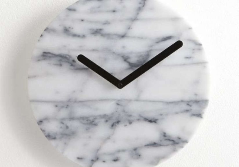 White Marble 12 in. Clock