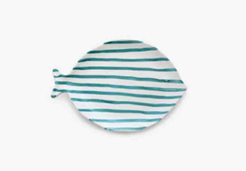 Lorenzo Fish Plate Green Stripe