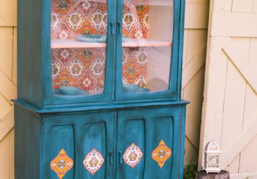 Mid Century hutch goes boho beauty
