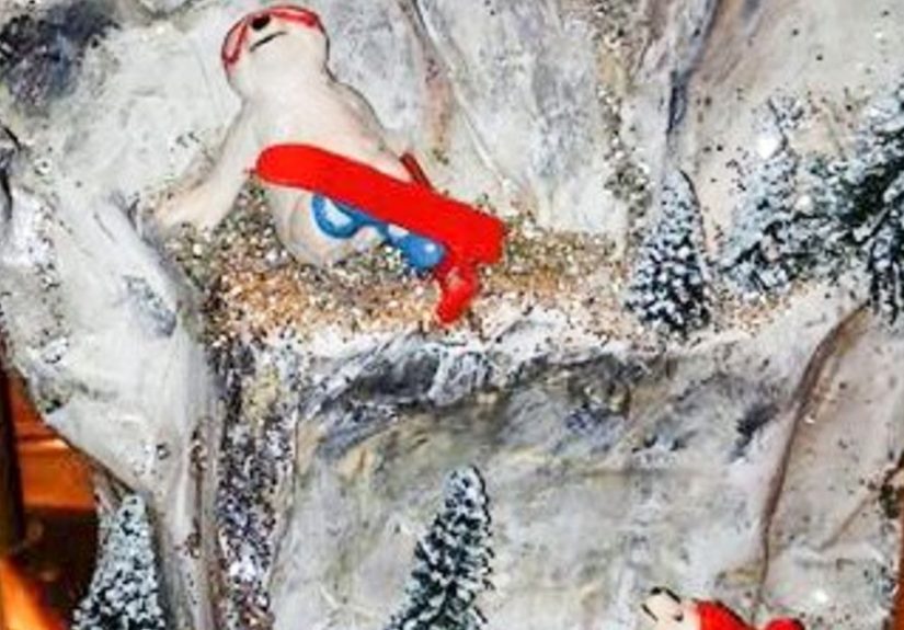 Paper Mache Mountain Display For Miniatures