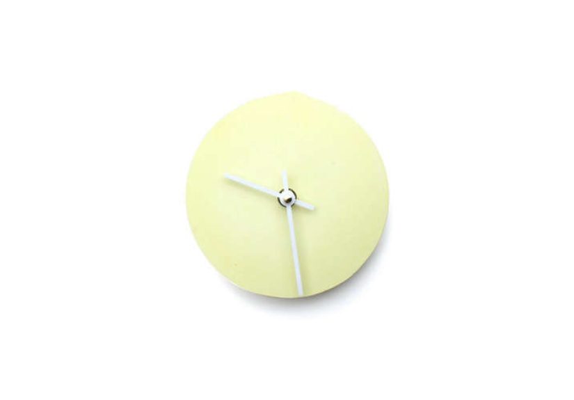 Porcelain Plaster Clock : Lemon Yellow