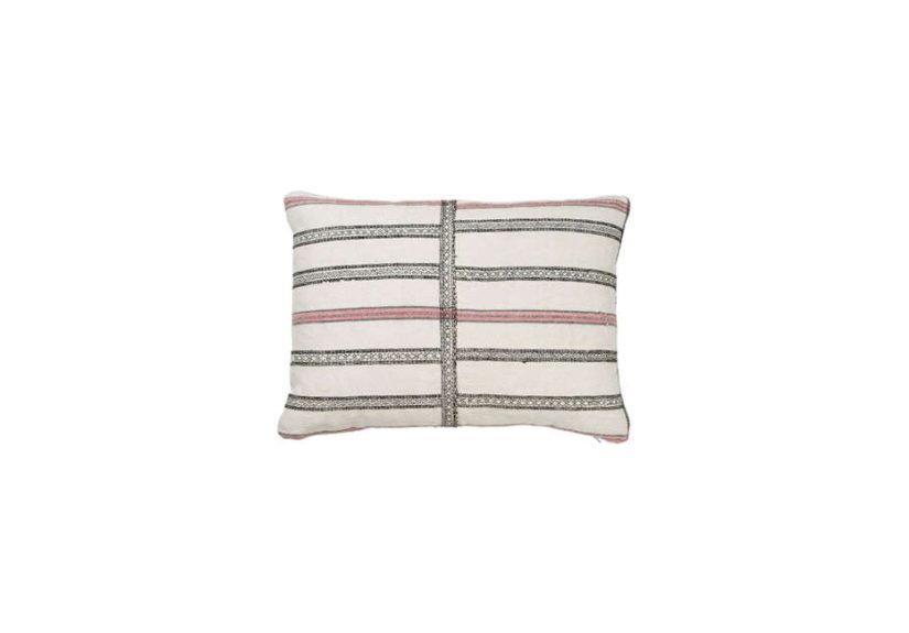 Vintage Nuristan Afghani Pillow Pink/Black/White