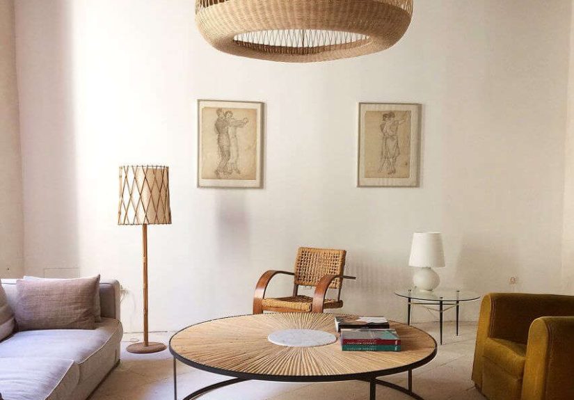 XXL Rattan Marquetry Low Table