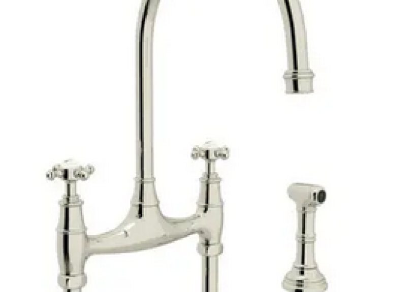 Georgian Era Bridge Kitchen Faucet with Sidespray