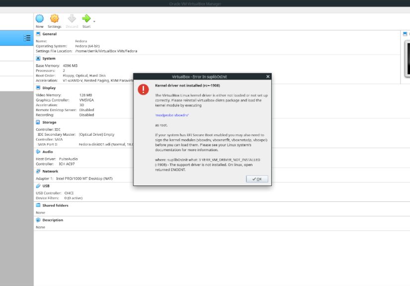 How to Fix VirtualBox VM Launch Error on Linux