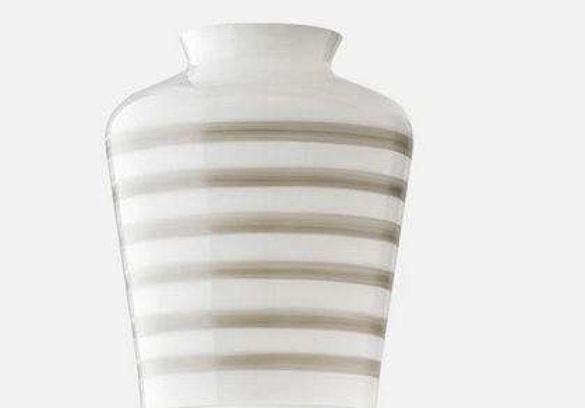 Straight Bell Shade - Gray Bands
